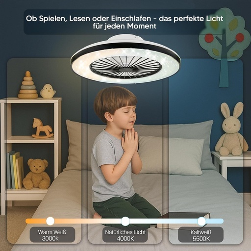 [E2-6HL3-F7C4] HSL DECKENVENTILATOR "KONSTANTIN" XL STARLIGHT