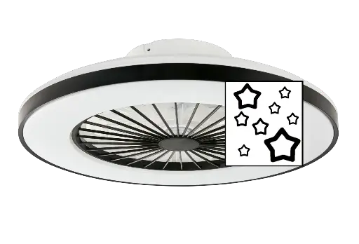 [E2-6HL3-F7C4-R] HSL DECKENVENTILATOR "KONSTANTIN" XL STARLIGHT